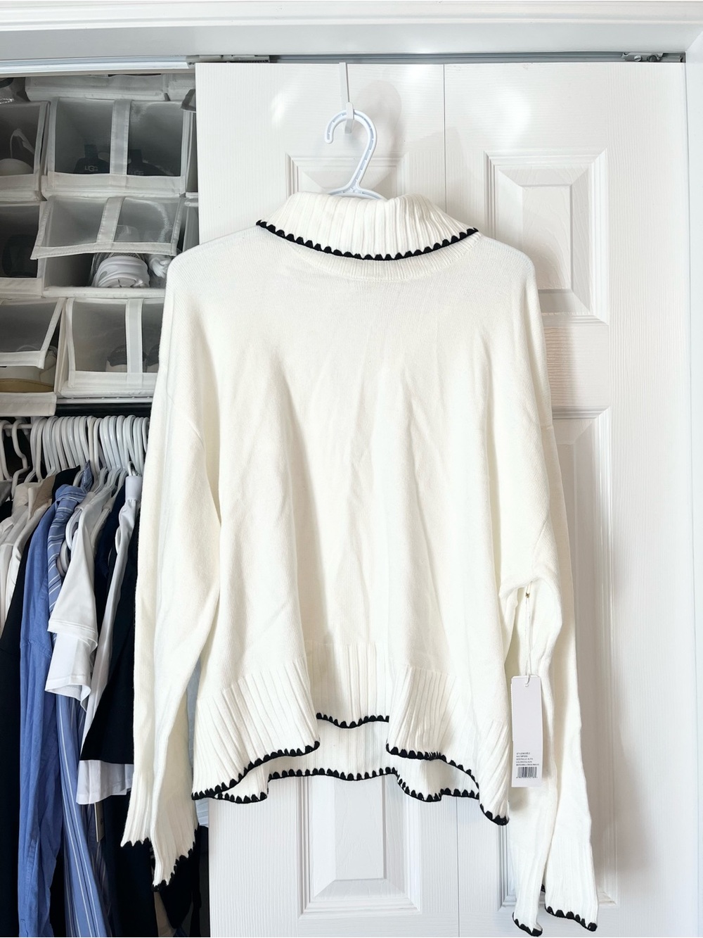 Turtleneck Sweater with Scalloped Details NWT